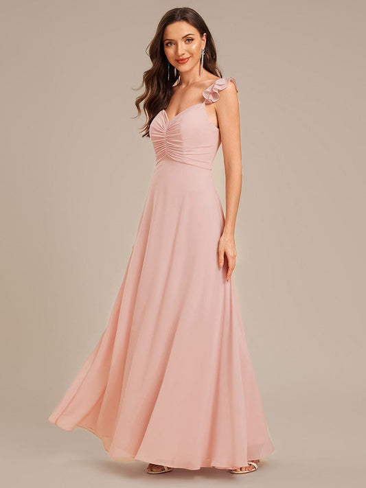 SERENA|Backless Chiffon Ruffled Bridesmaid Dress