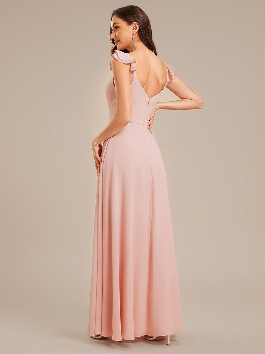 SERENA|Backless Chiffon Ruffled Bridesmaid Dress