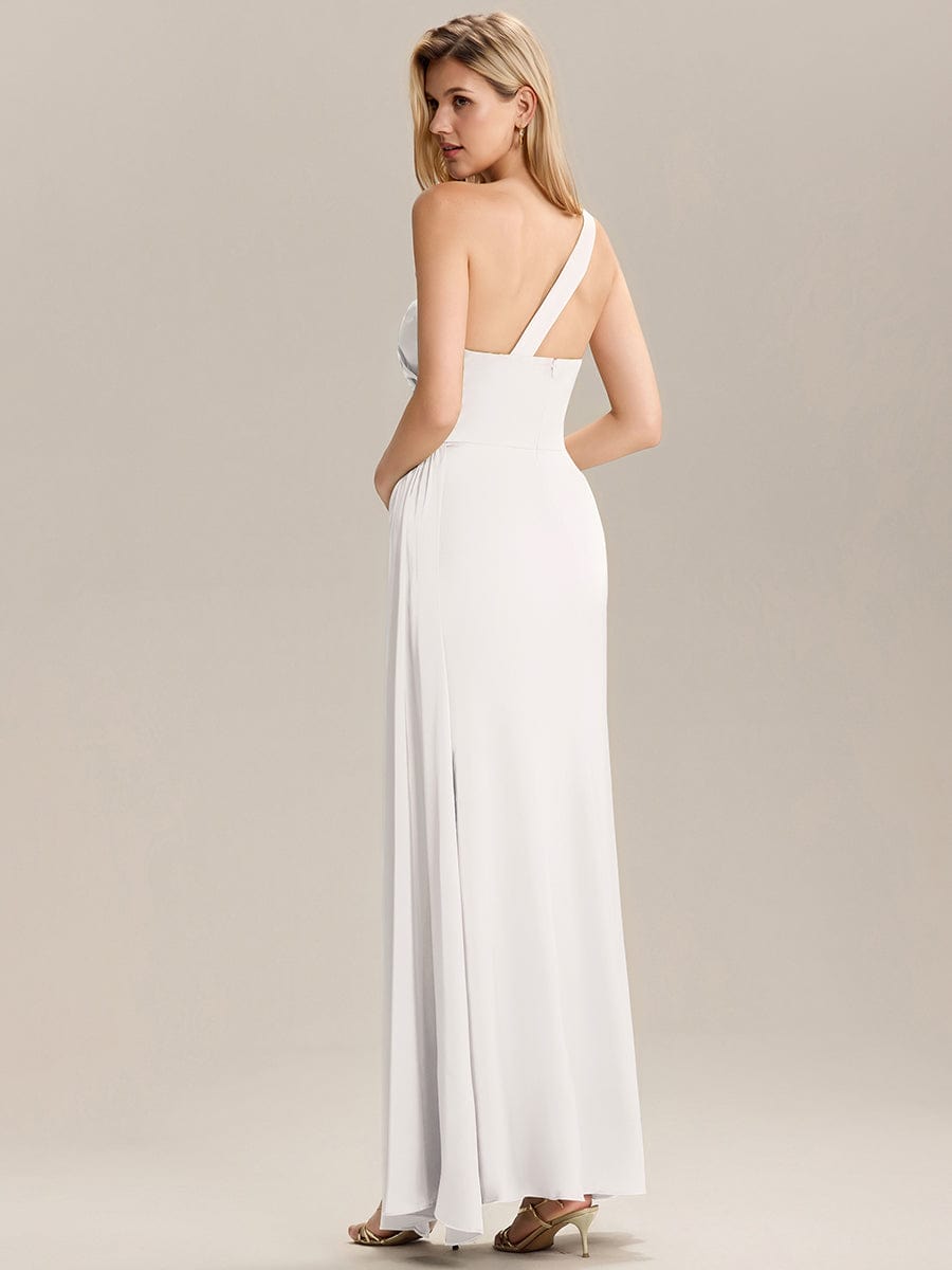 ARLENNA|Flowing Ribbons Pleated Satin Sleeveless Bridesmaid Dress