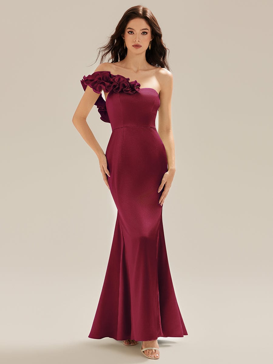 LORELI|Lace-Up Satin Mermaid Maxi Bridesmaid Dress