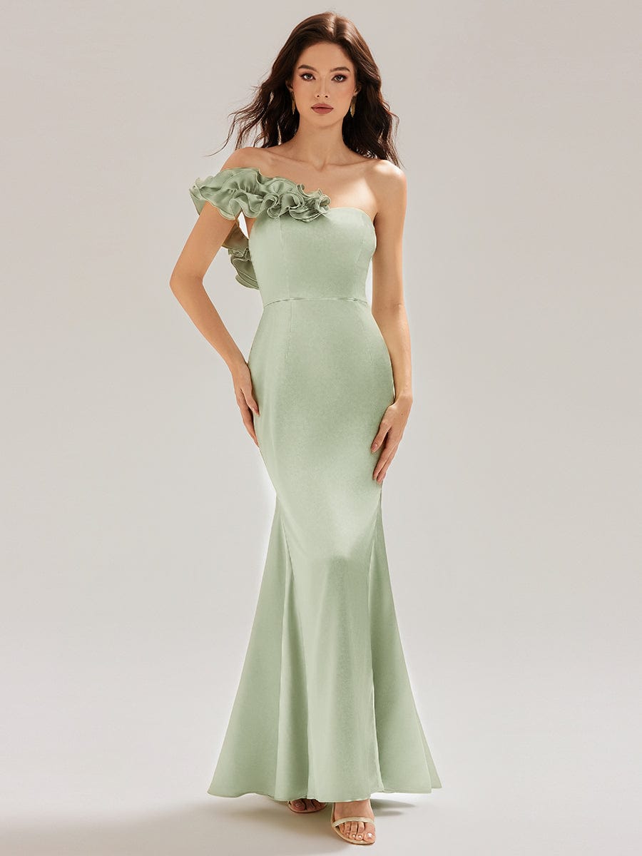 LORELI|Lace-Up Satin Mermaid Maxi Bridesmaid Dress