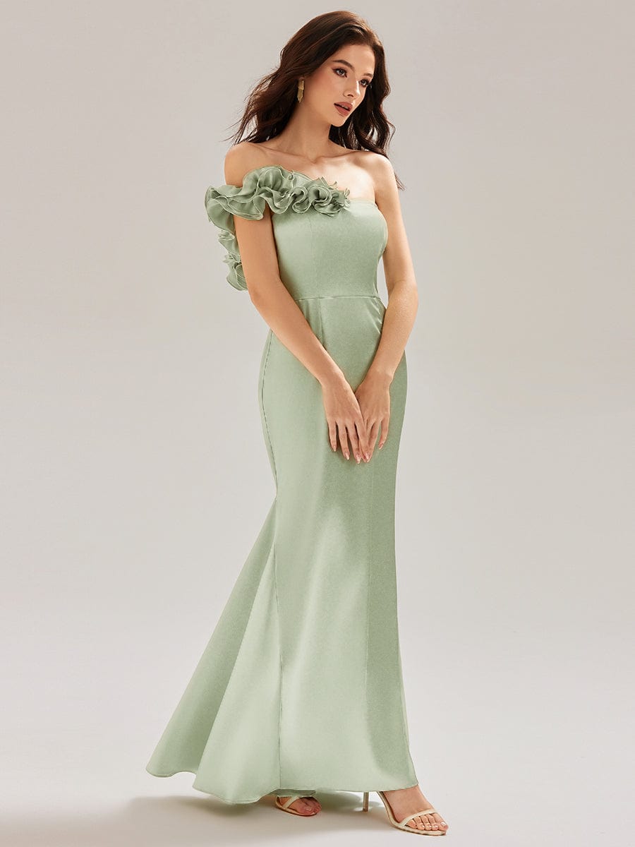 LORELI|Lace-Up Satin Mermaid Maxi Bridesmaid Dress