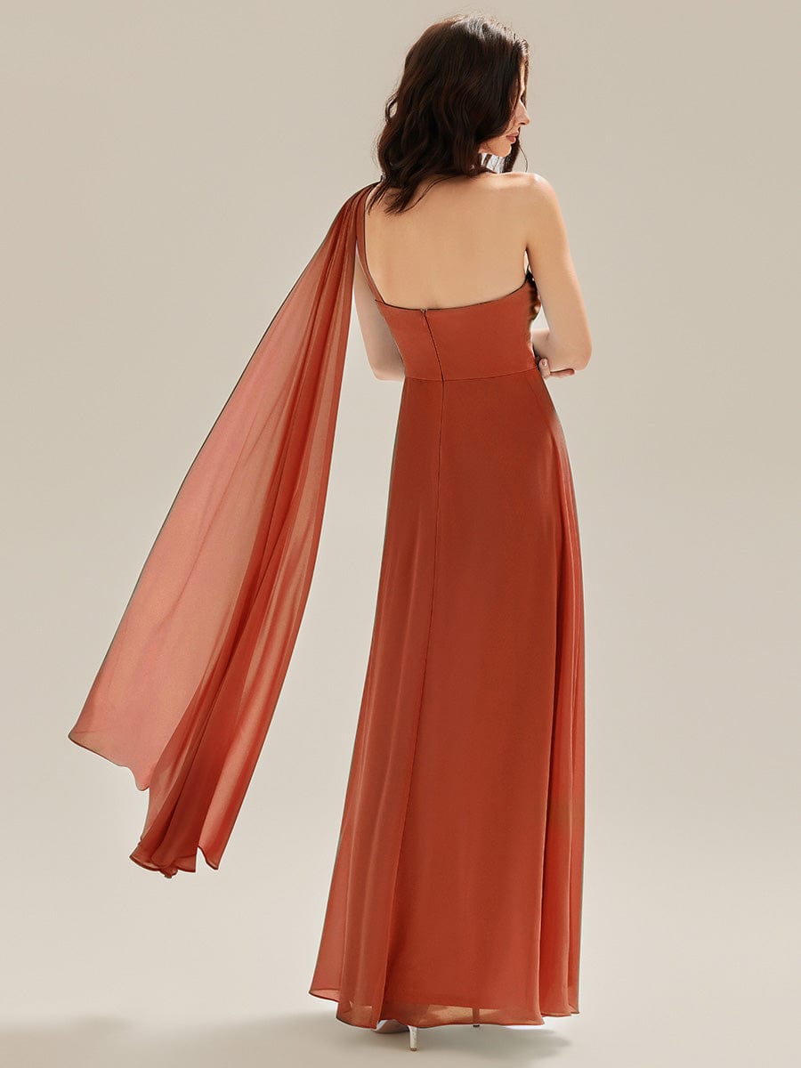 ALOURA|Flowing Ribbons Chiffon Sleeveless Bridesmaid Dress