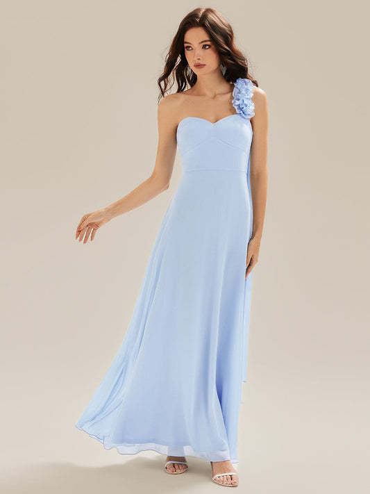 ALOURA|Flowing Ribbons Chiffon Sleeveless Bridesmaid Dress