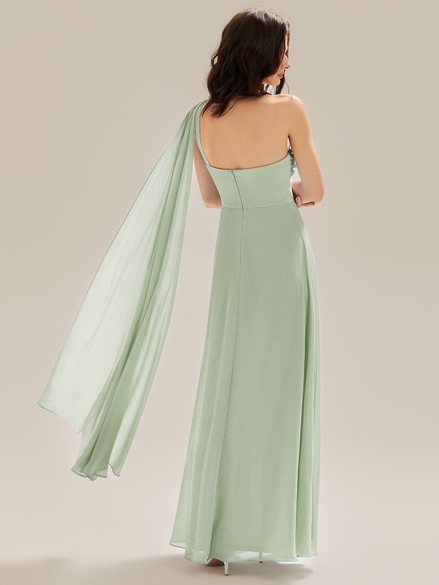 ALOURA|Flowing Ribbons Chiffon Sleeveless Bridesmaid Dress
