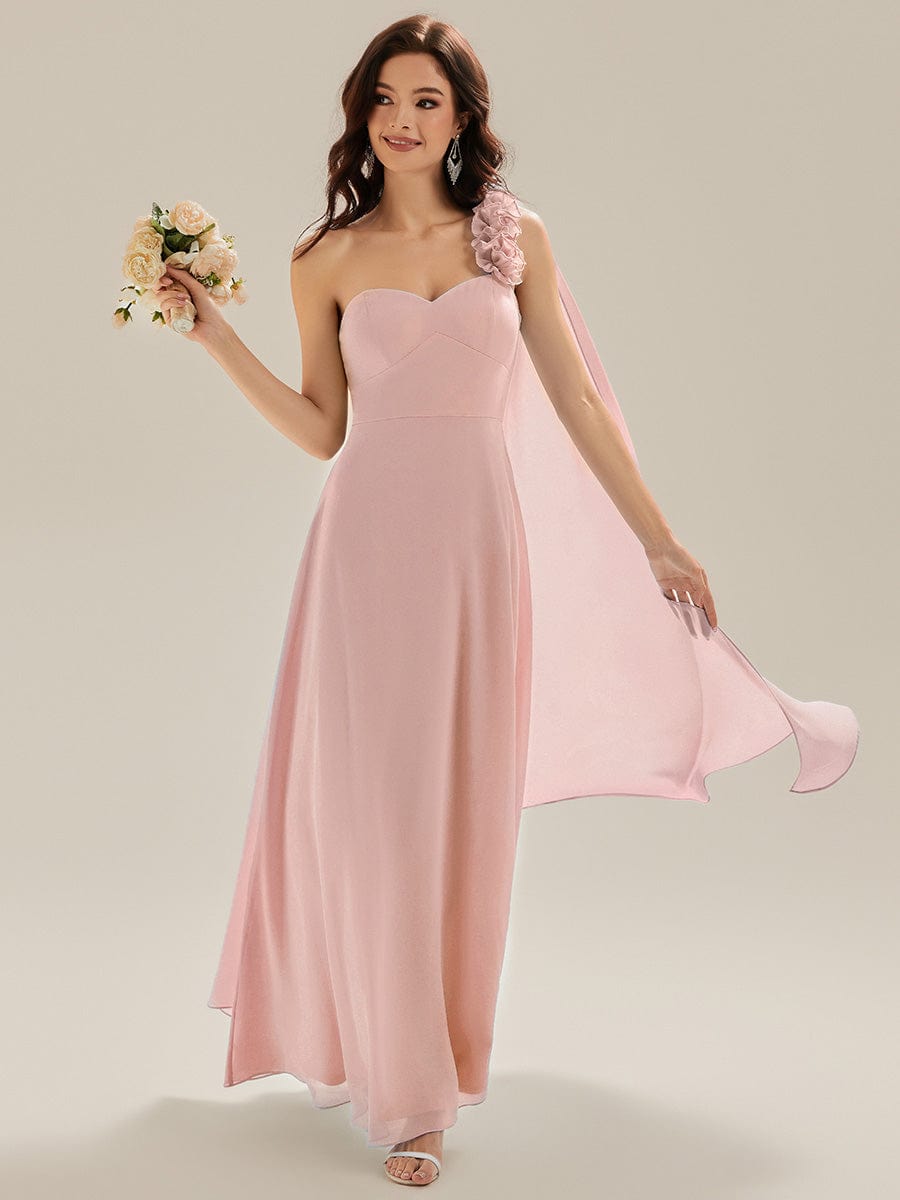 ALOURA|Flowing Ribbons Chiffon Sleeveless Bridesmaid Dress