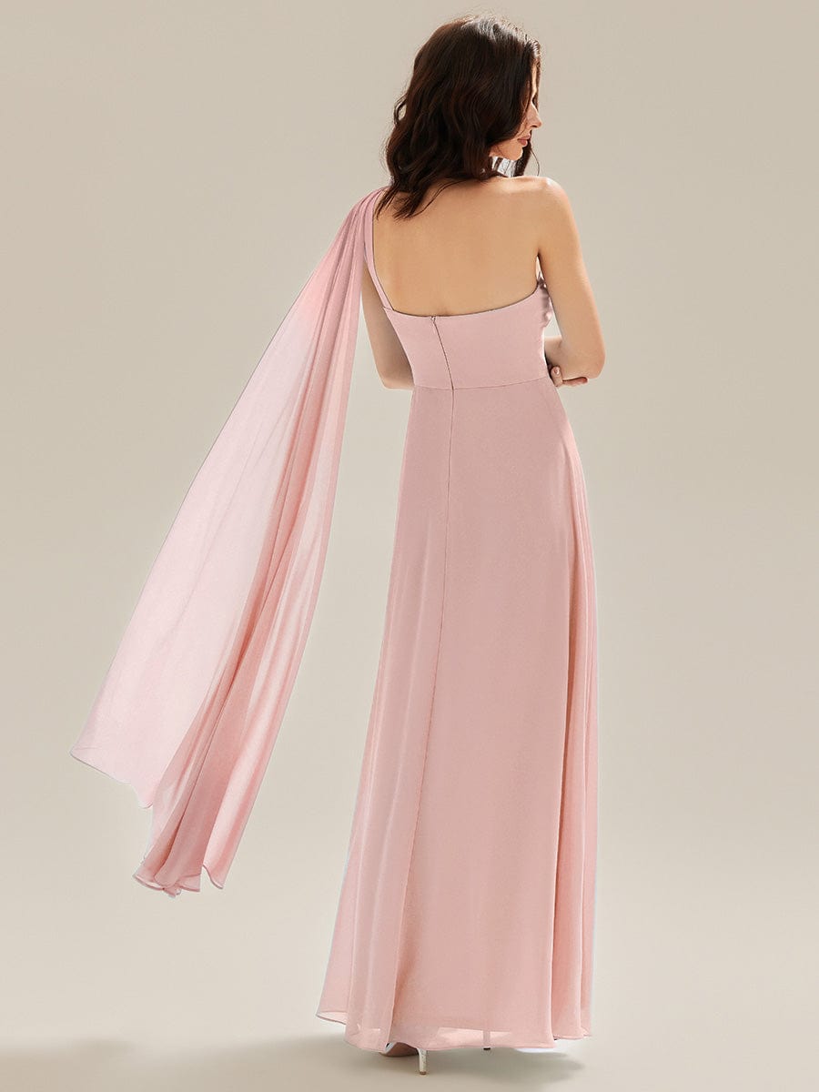 ALOURA|Flowing Ribbons Chiffon Sleeveless Bridesmaid Dress