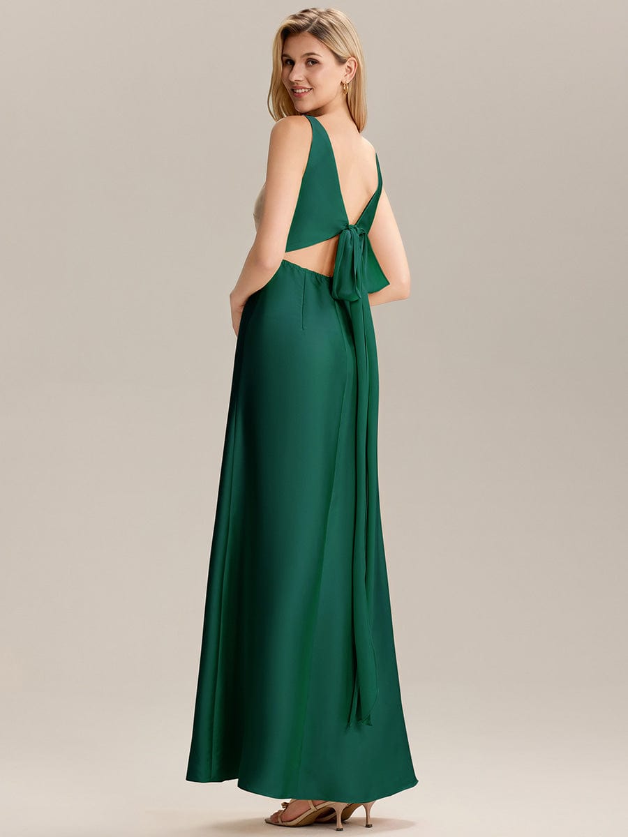 LINNEA|Tie Knot Satin Sleeveless Bridesmaid Dress