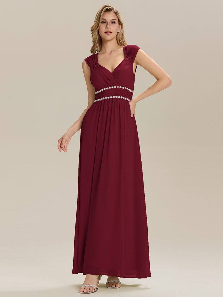 ZELINA|Backless Chiffon Sleeveless Bridesmaid Dress