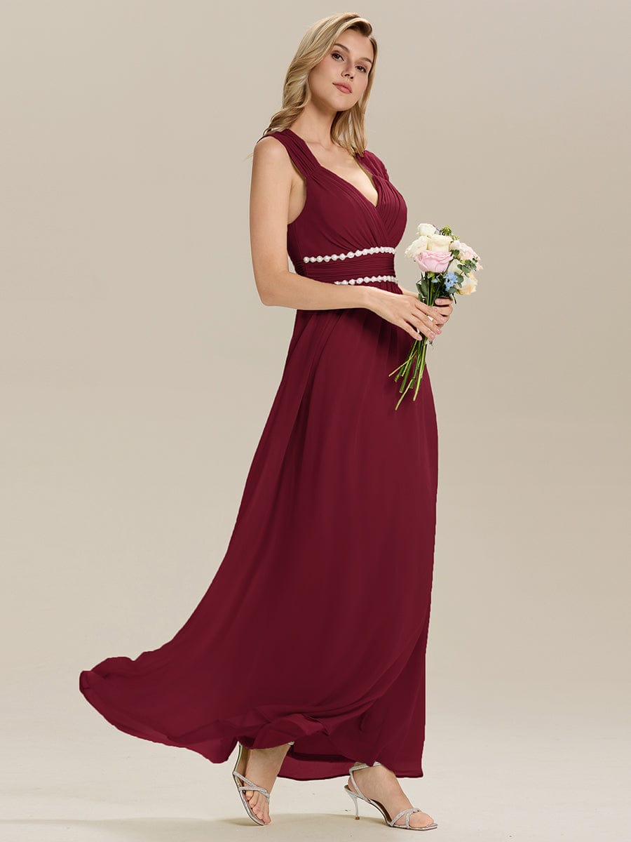 ZELINA|Backless Chiffon Sleeveless Bridesmaid Dress