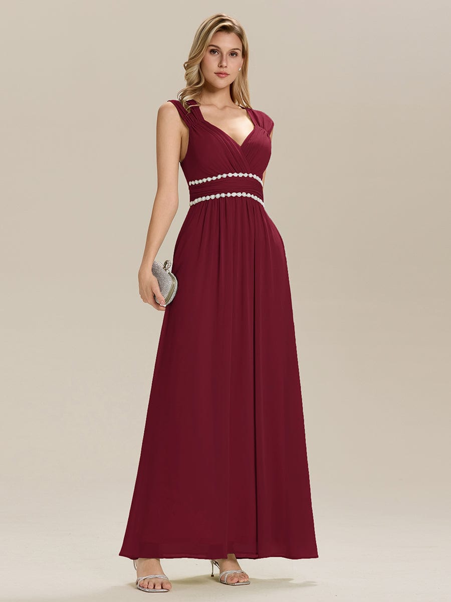 ZELINA|Backless Chiffon Sleeveless Bridesmaid Dress