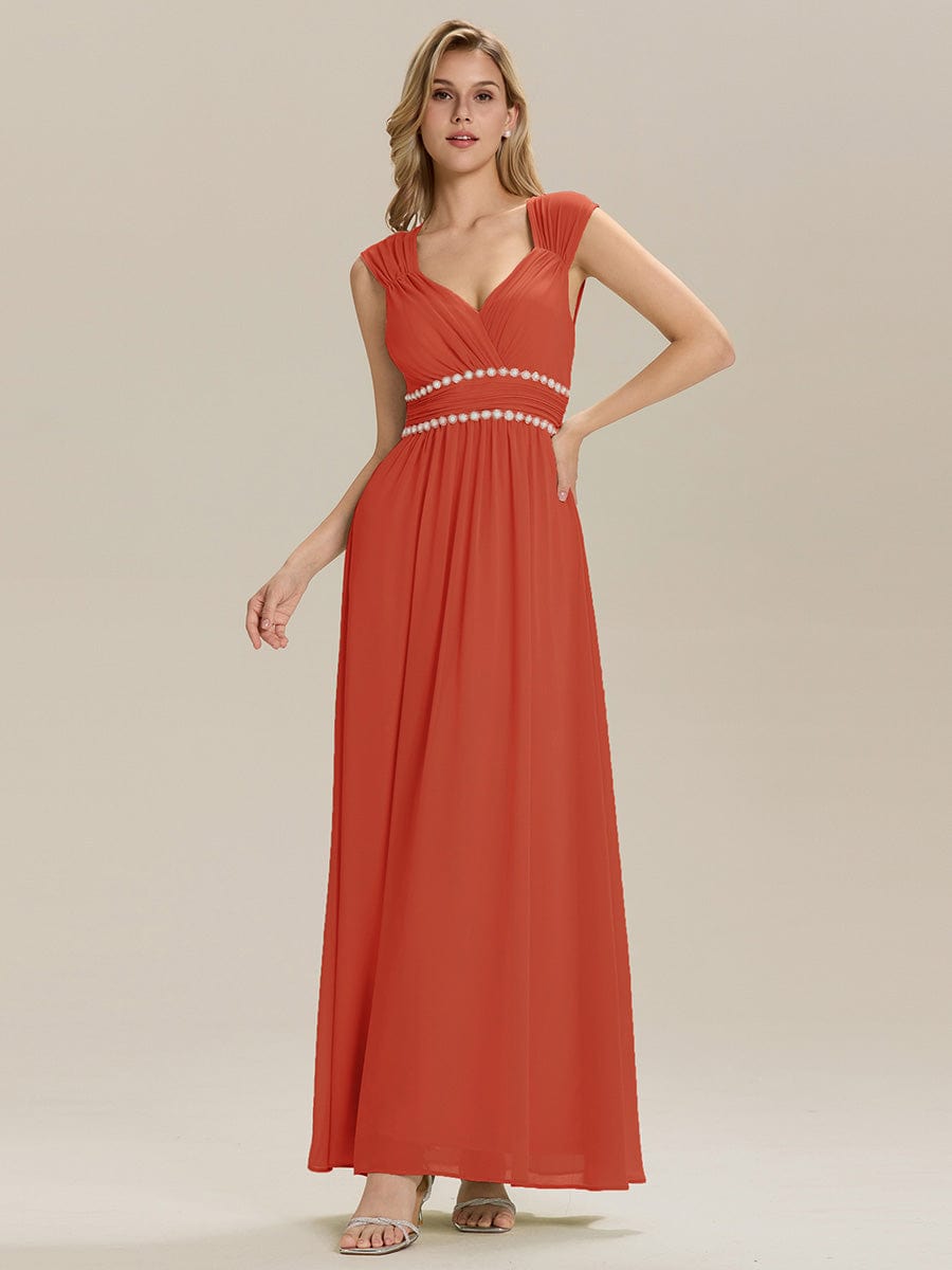 ZELINA|Backless Chiffon Sleeveless Bridesmaid Dress
