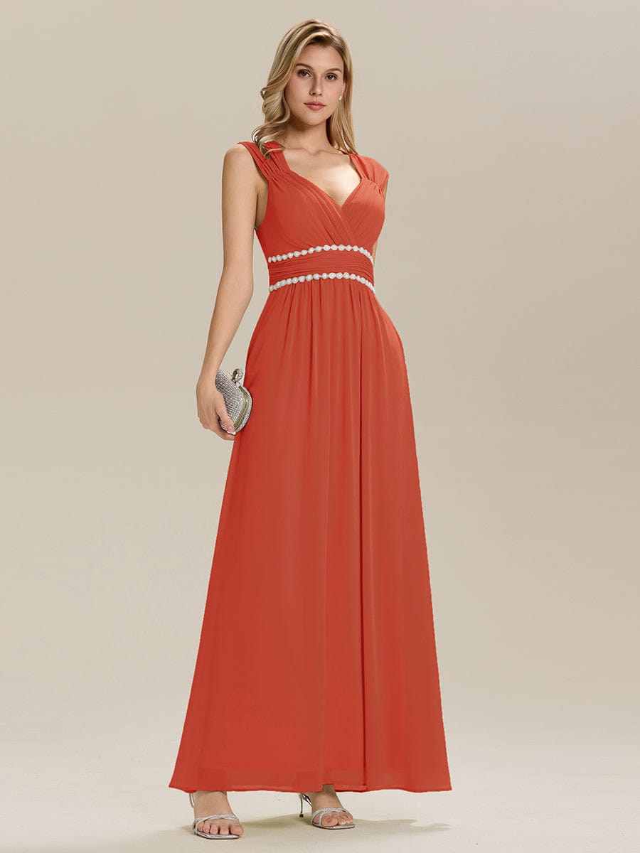 ZELINA|Backless Chiffon Sleeveless Bridesmaid Dress