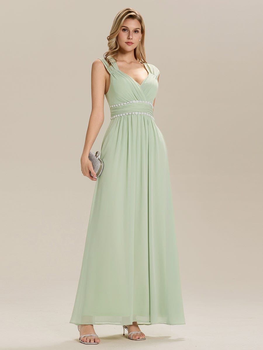 ZELINA|Backless Chiffon Sleeveless Bridesmaid Dress