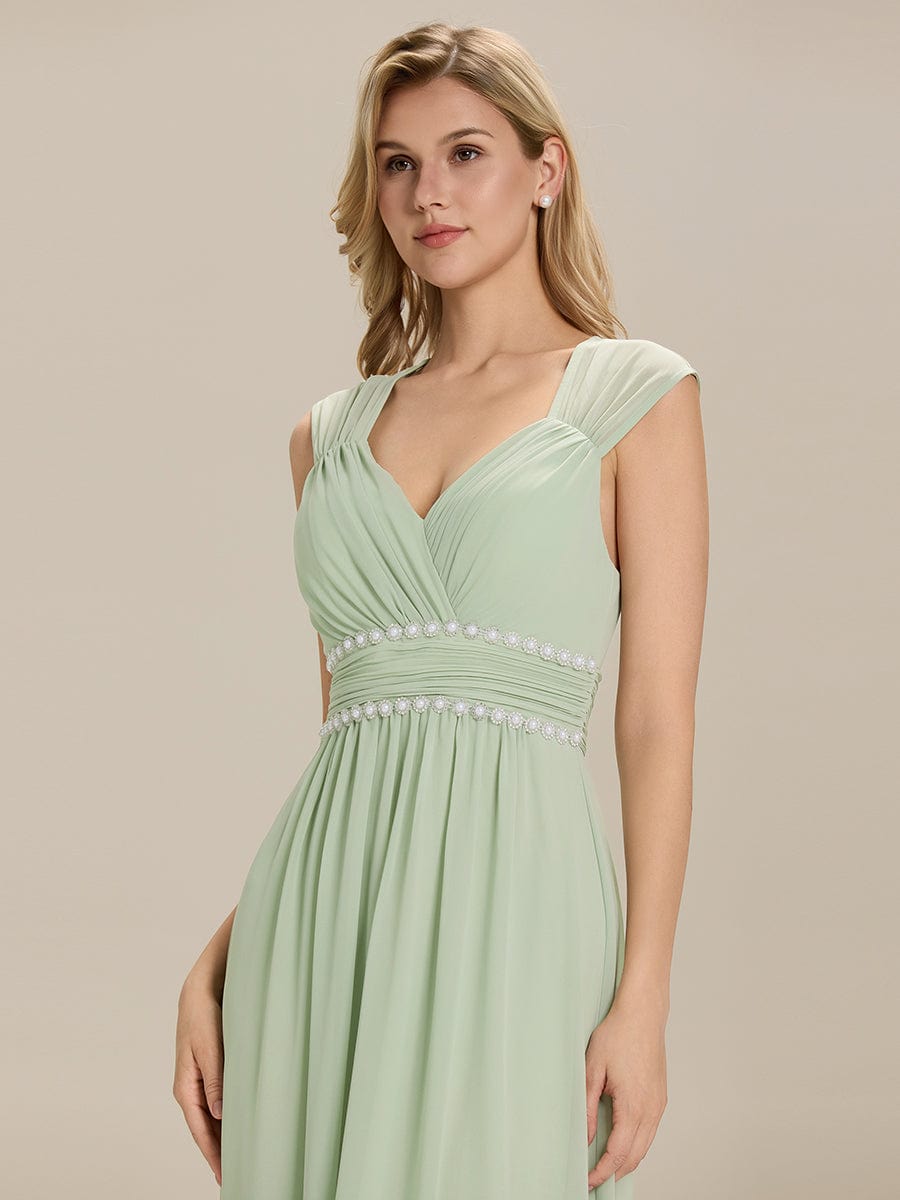 ZELINA|Backless Chiffon Sleeveless Bridesmaid Dress