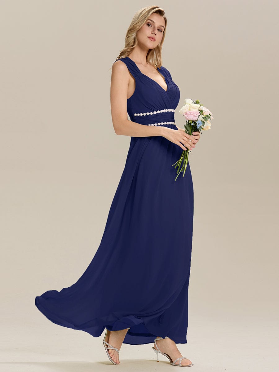 ZELINA|Backless Chiffon Sleeveless Bridesmaid Dress