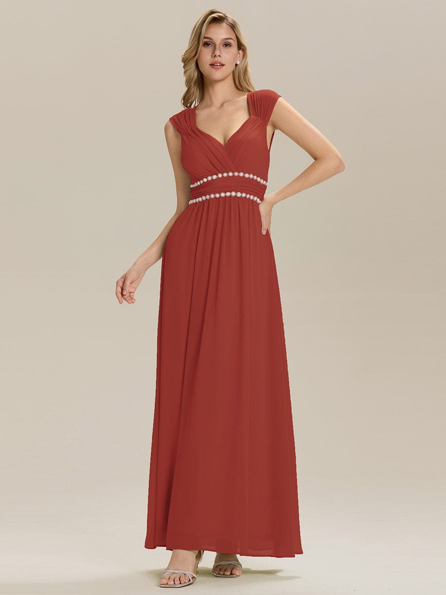 ZELINA|Backless Chiffon Sleeveless Bridesmaid Dress