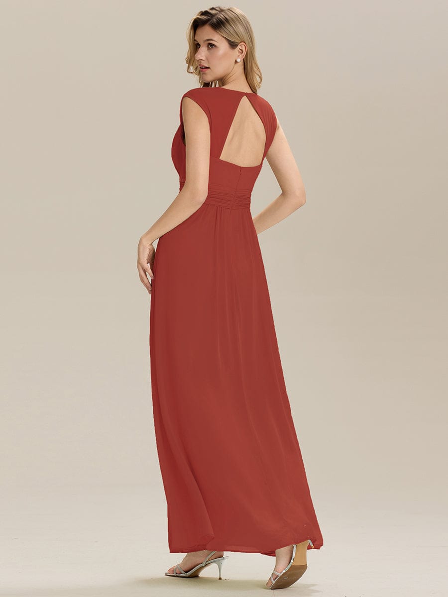 ZELINA|Backless Chiffon Sleeveless Bridesmaid Dress