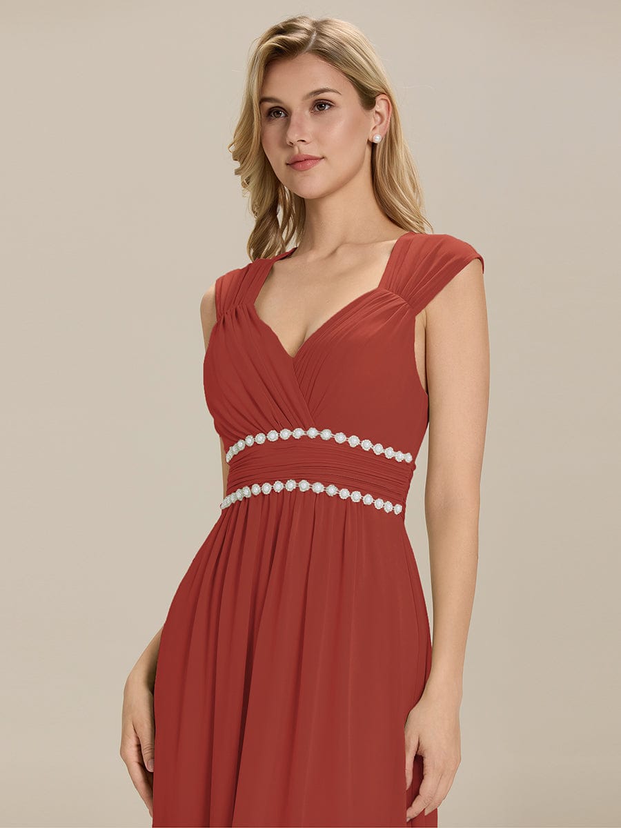 ZELINA|Backless Chiffon Sleeveless Bridesmaid Dress