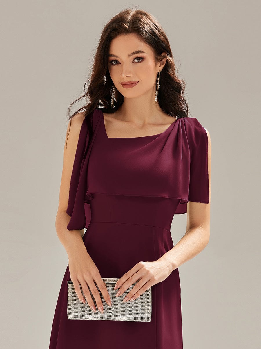 SABRINA|Thigh-High Slit Chiffon Sleeveless Maxi Bridesmaid Dress