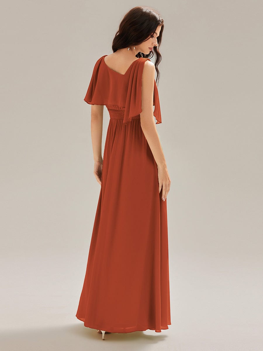 SABRINA|Thigh-High Slit Chiffon Sleeveless Maxi Bridesmaid Dress