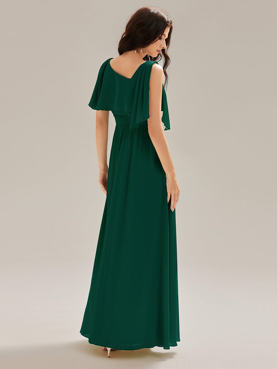 SABRINA|Thigh-High Slit Chiffon Sleeveless Maxi Bridesmaid Dress