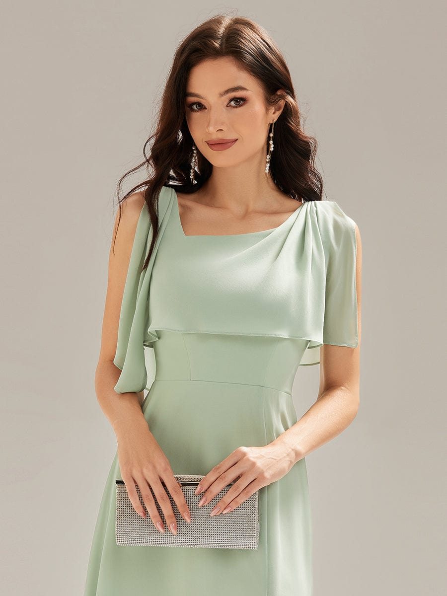 SABRINA|Thigh-High Slit Chiffon Sleeveless Maxi Bridesmaid Dress