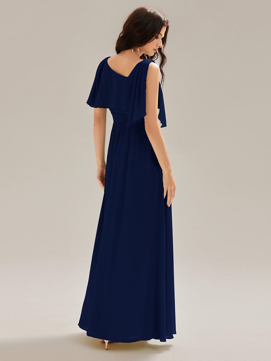 SABRINA|Thigh-High Slit Chiffon Sleeveless Maxi Bridesmaid Dress