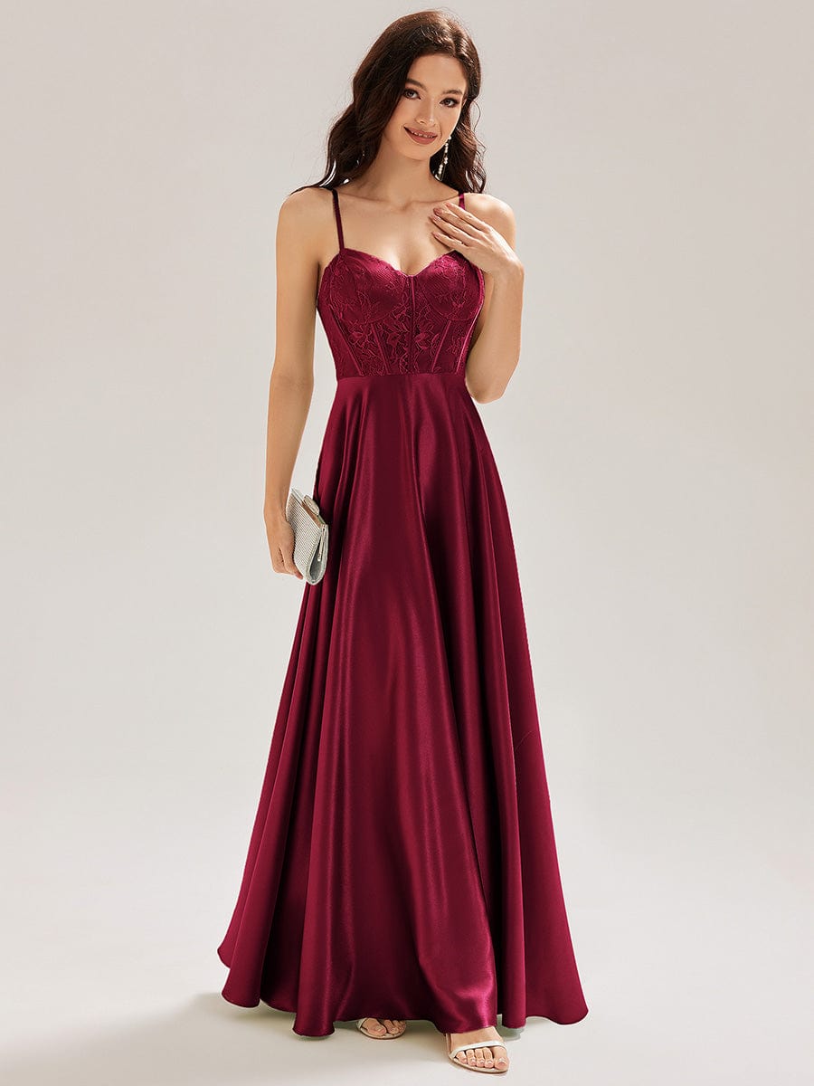 TRISH|Satin Sleeveless A-Line Maxi Bridesmaid Dress