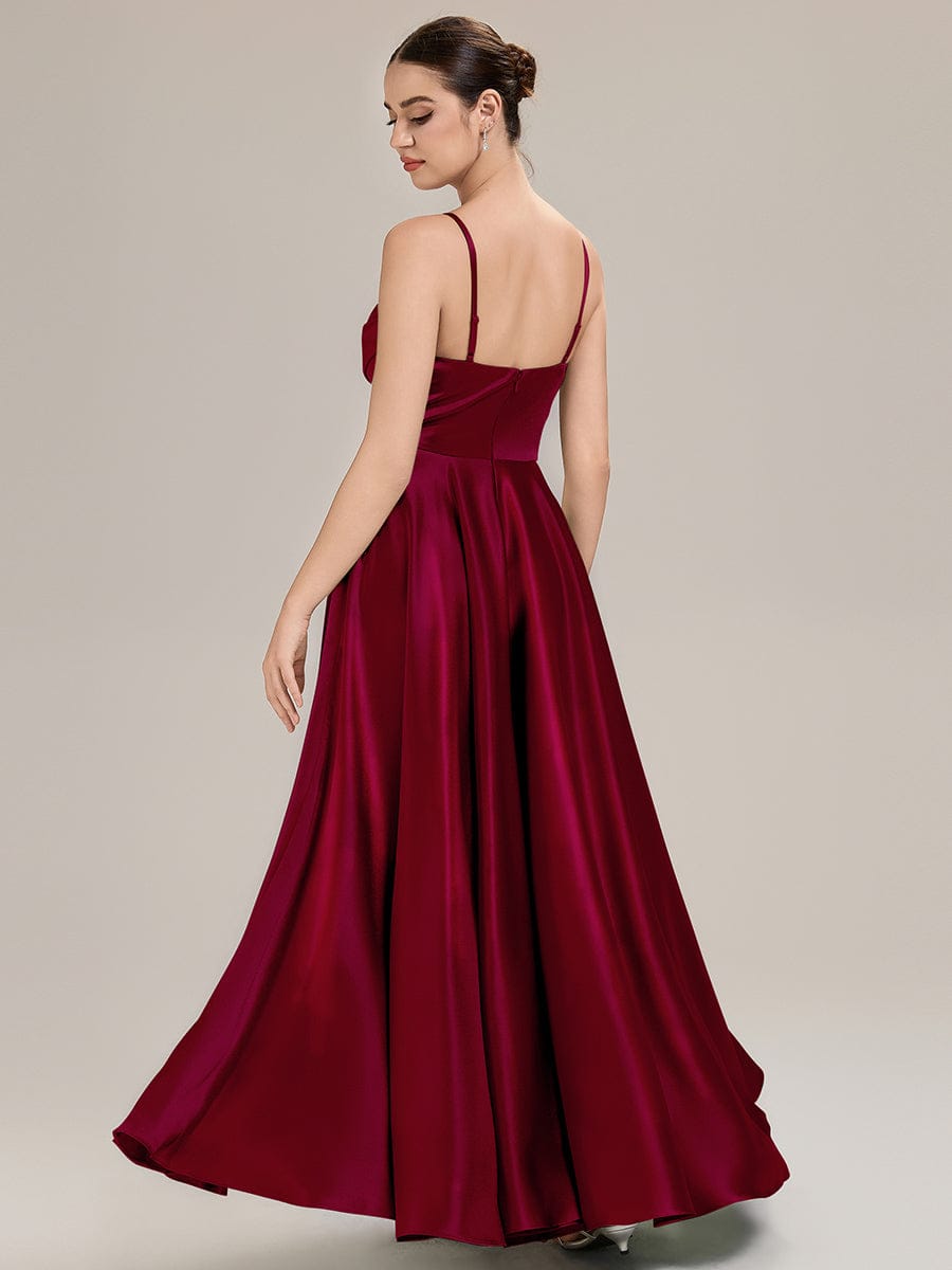 ALESSA|Elegant Satin Cowl Neck A-Line Bridesmaid Dress