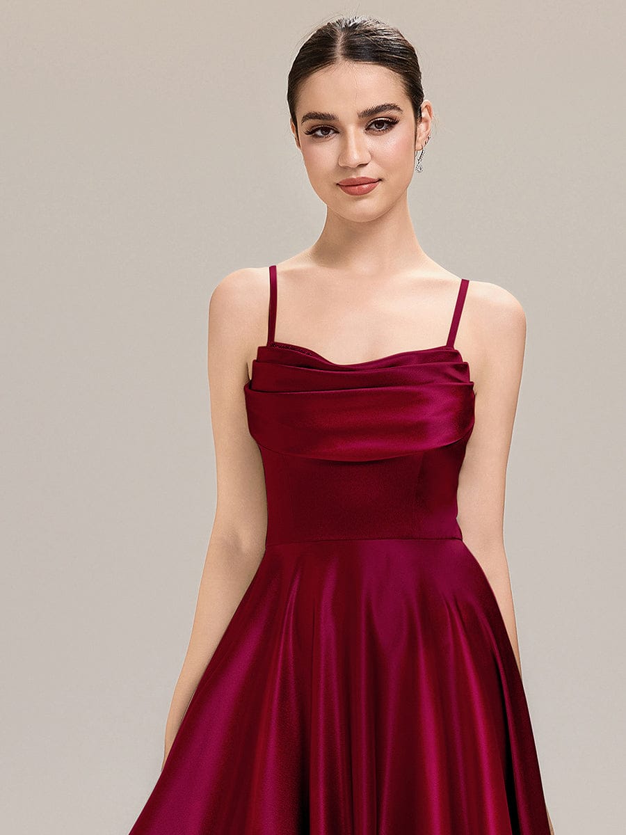 ALESSA|Elegant Satin Cowl Neck A-Line Bridesmaid Dress