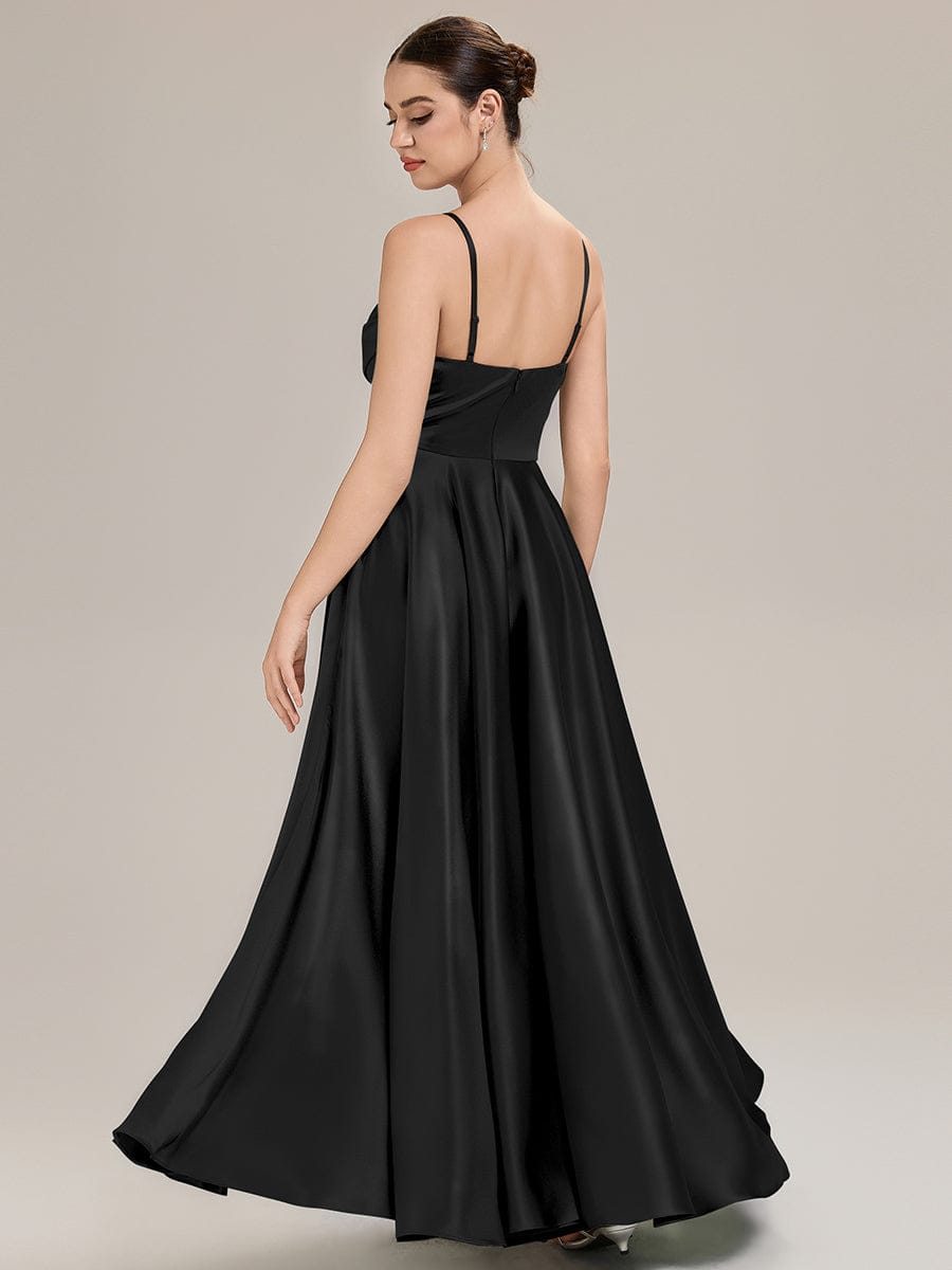 ALESSA|Elegant Satin Cowl Neck A-Line Bridesmaid Dress