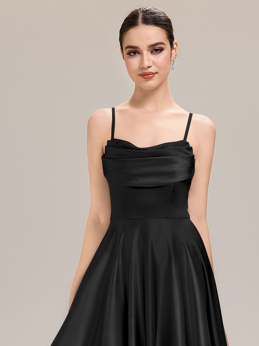 ALESSA|Elegant Satin Cowl Neck A-Line Bridesmaid Dress