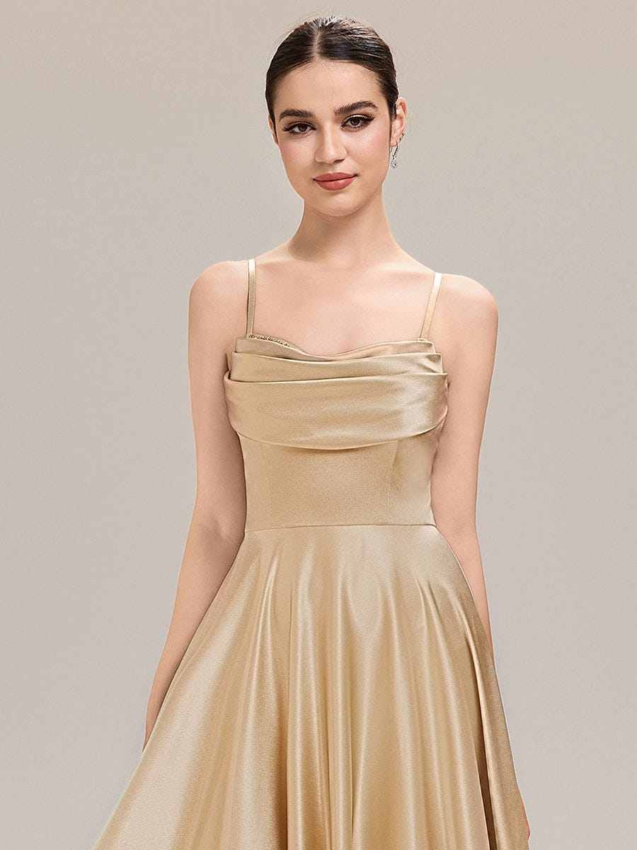 ALESSA|Elegant Satin Cowl Neck A-Line Bridesmaid Dress