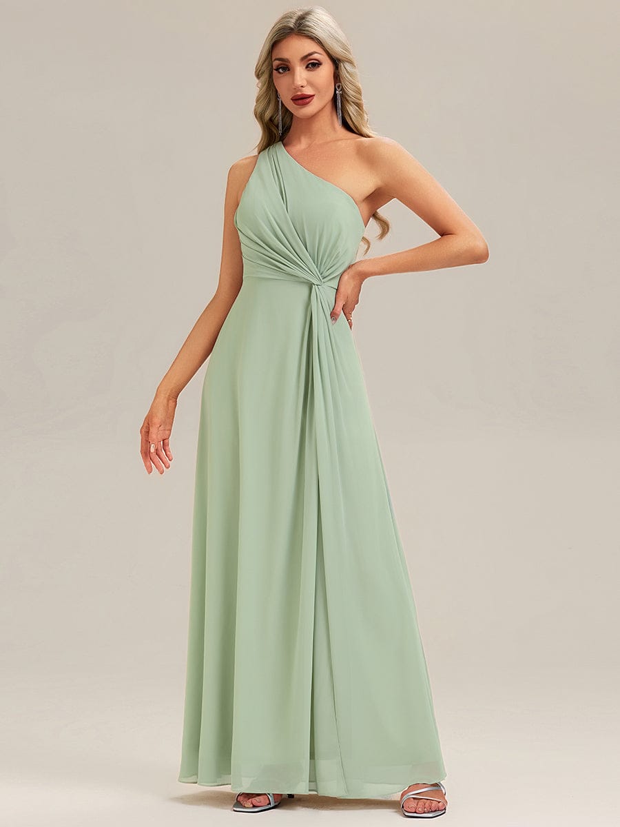 ANIKA|Gathered Chiffon Sleeveless Bridesmaid Dress