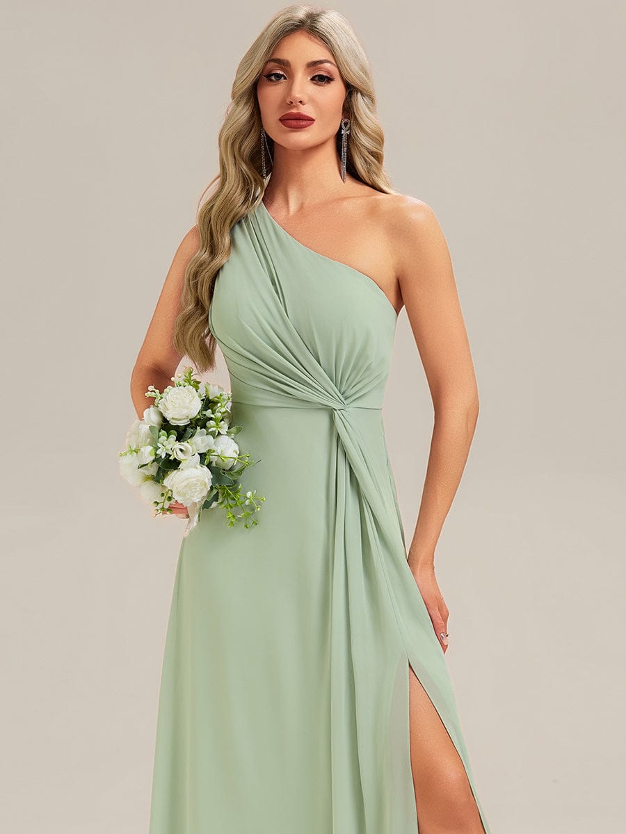 ANIKA|Gathered Chiffon Sleeveless Bridesmaid Dress