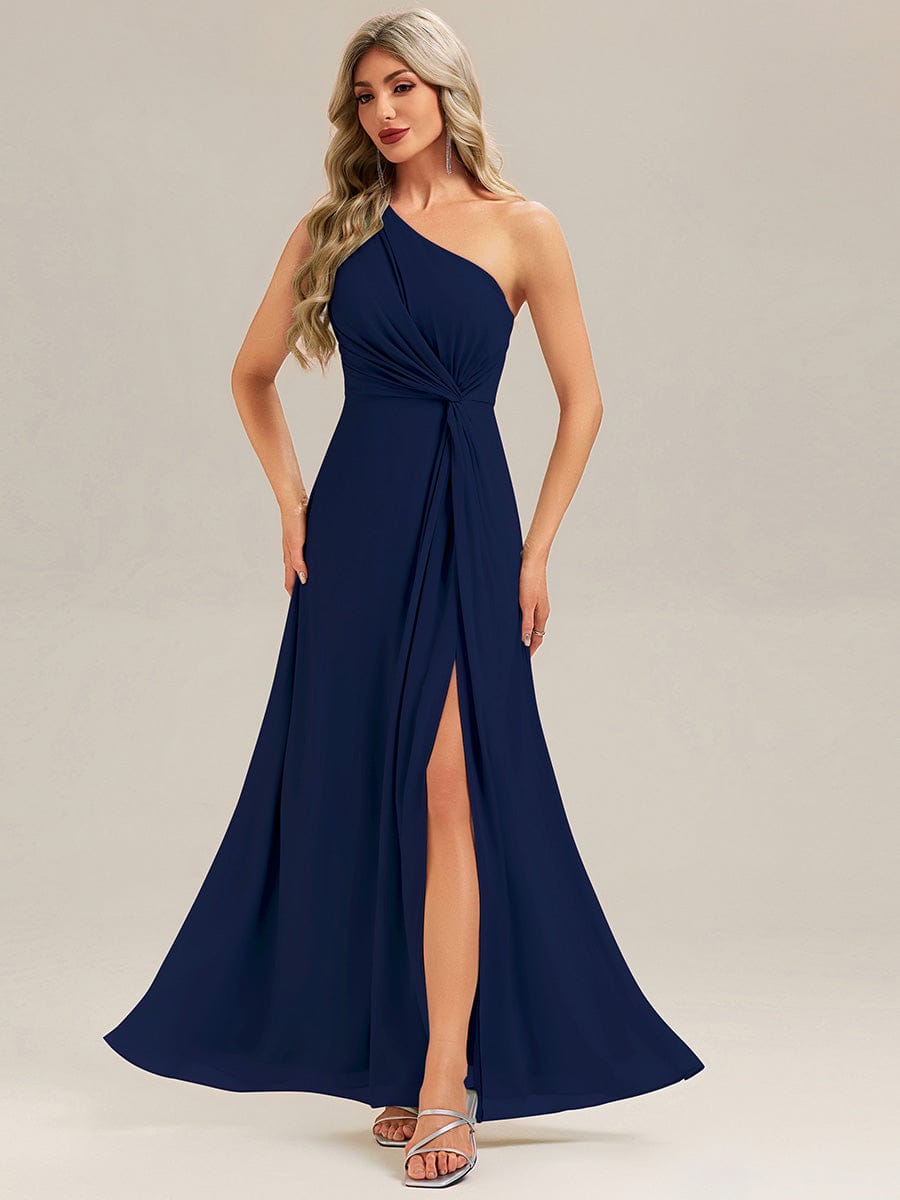 ANIKA|Gathered Chiffon Sleeveless Bridesmaid Dress