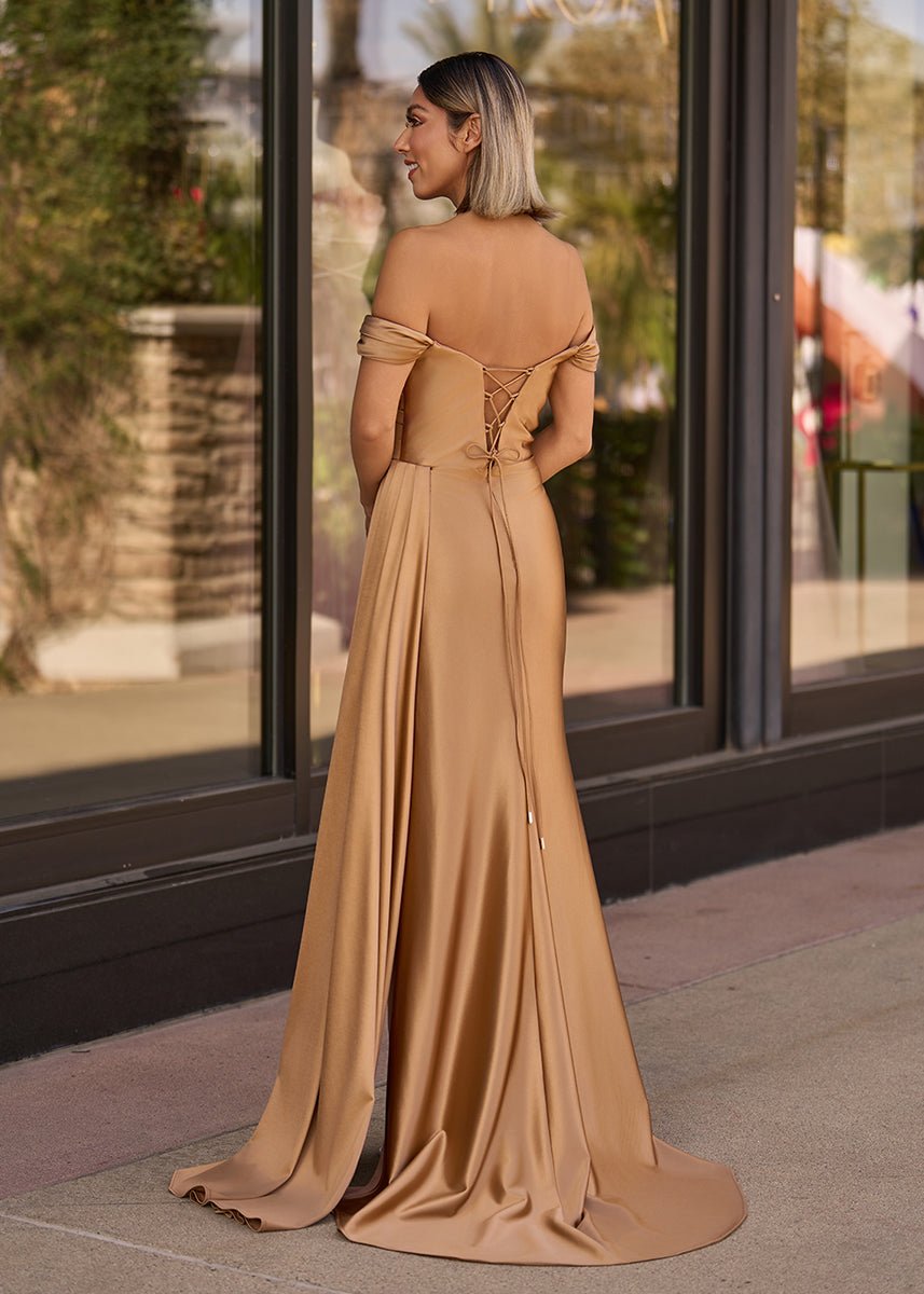 Adelaide | Mermaid Satin Long Prom Dress with Slit
