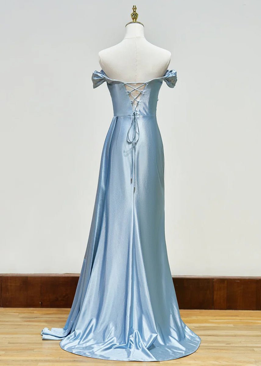 Adelaide | Mermaid Satin Long Prom Dress with Slit