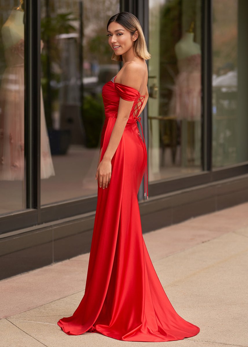 Adelaide | Mermaid Satin Long Prom Dress with Slit