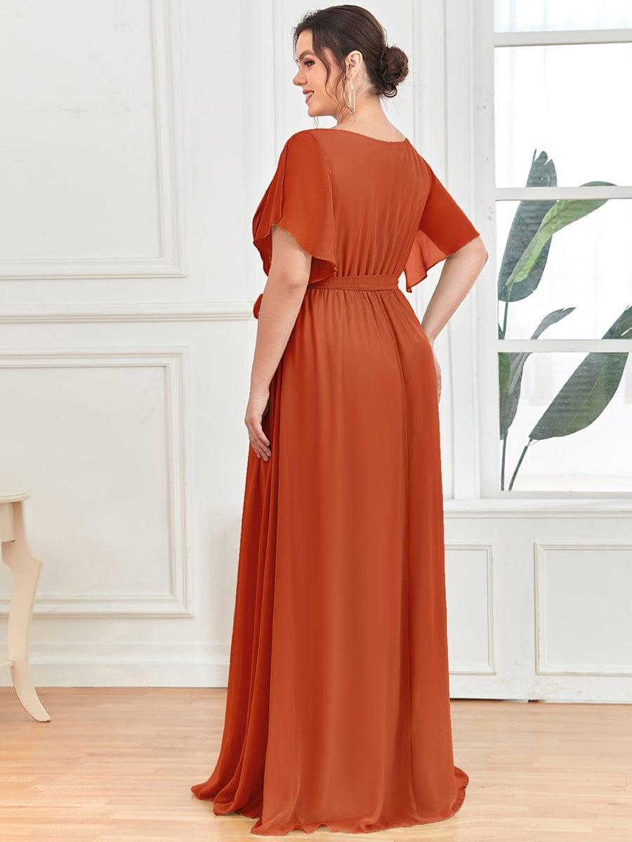 LEORA|Flowy Pleated A-Line Chiffon Tie-Waist Bridesmaid Dress