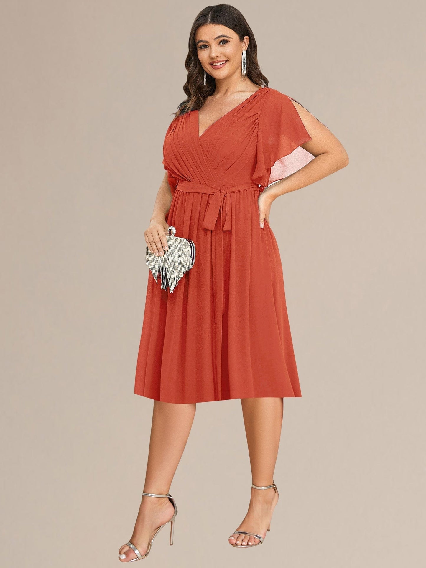 pretty HARLOW|Plus Size Tie-Waist Bridesmaid Dress