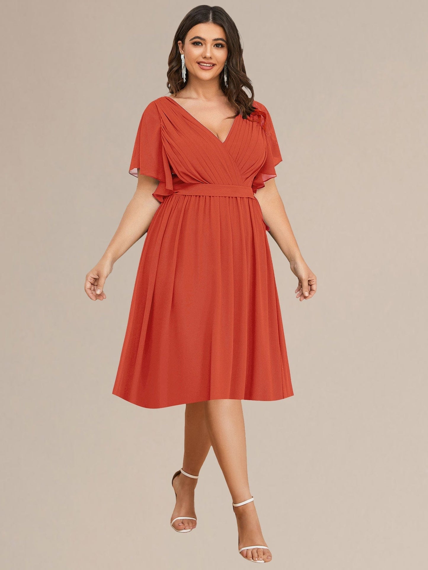 pretty HARLOW|Plus Size Tie-Waist Bridesmaid Dress