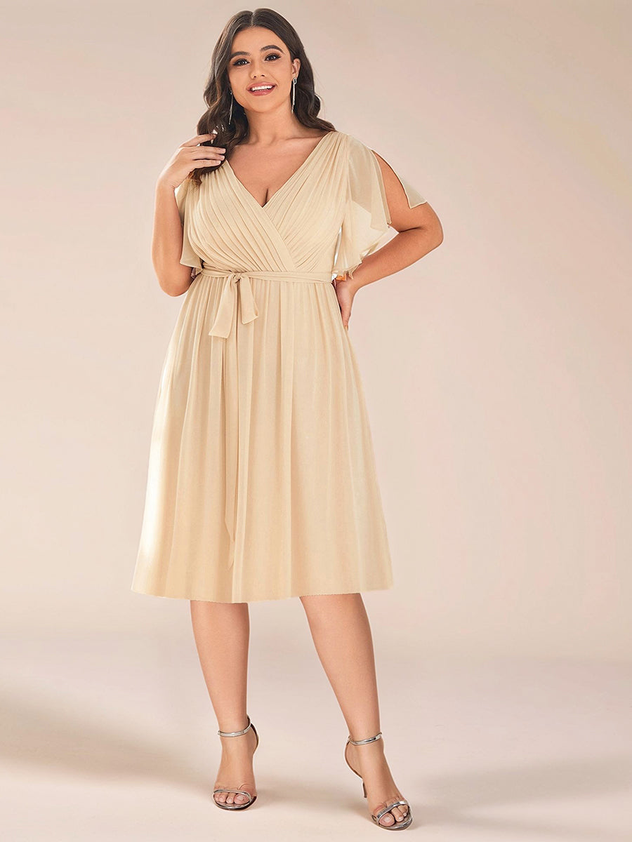 pretty HARLOW|Plus Size Tie-Waist Bridesmaid Dress