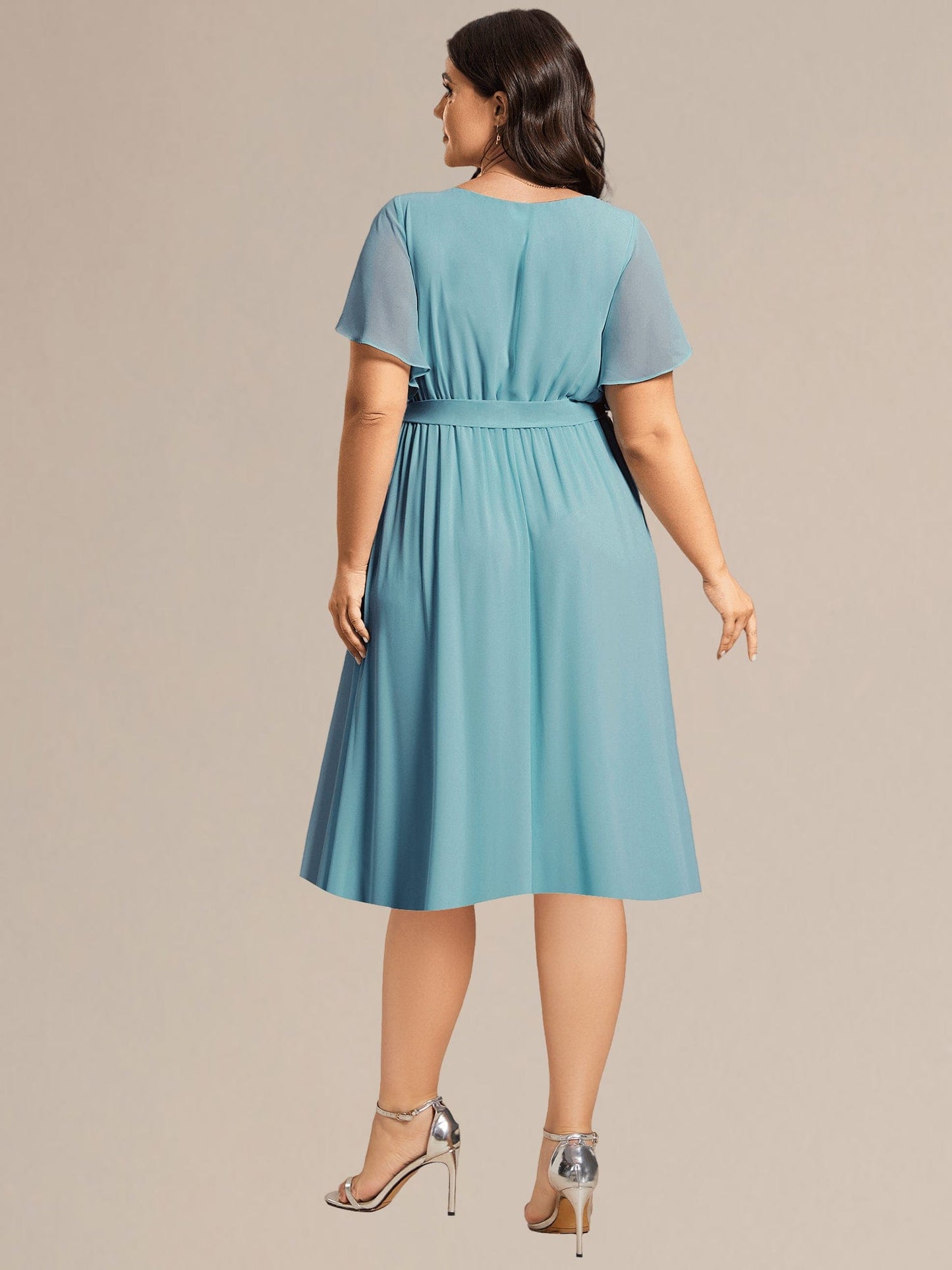 pretty HARLOW|Plus Size Tie-Waist Bridesmaid Dress