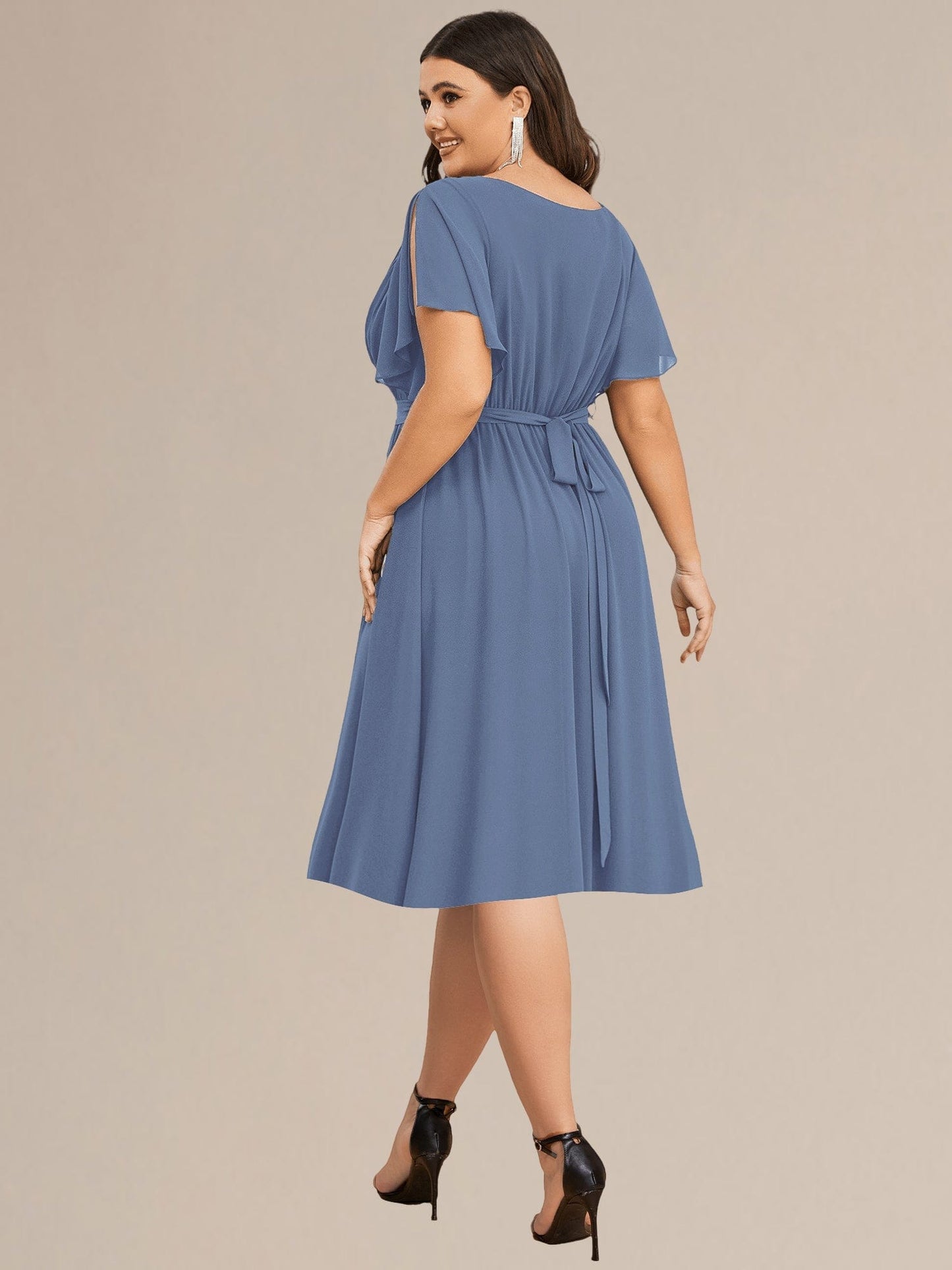 pretty HARLOW|Plus Size Tie-Waist Bridesmaid Dress