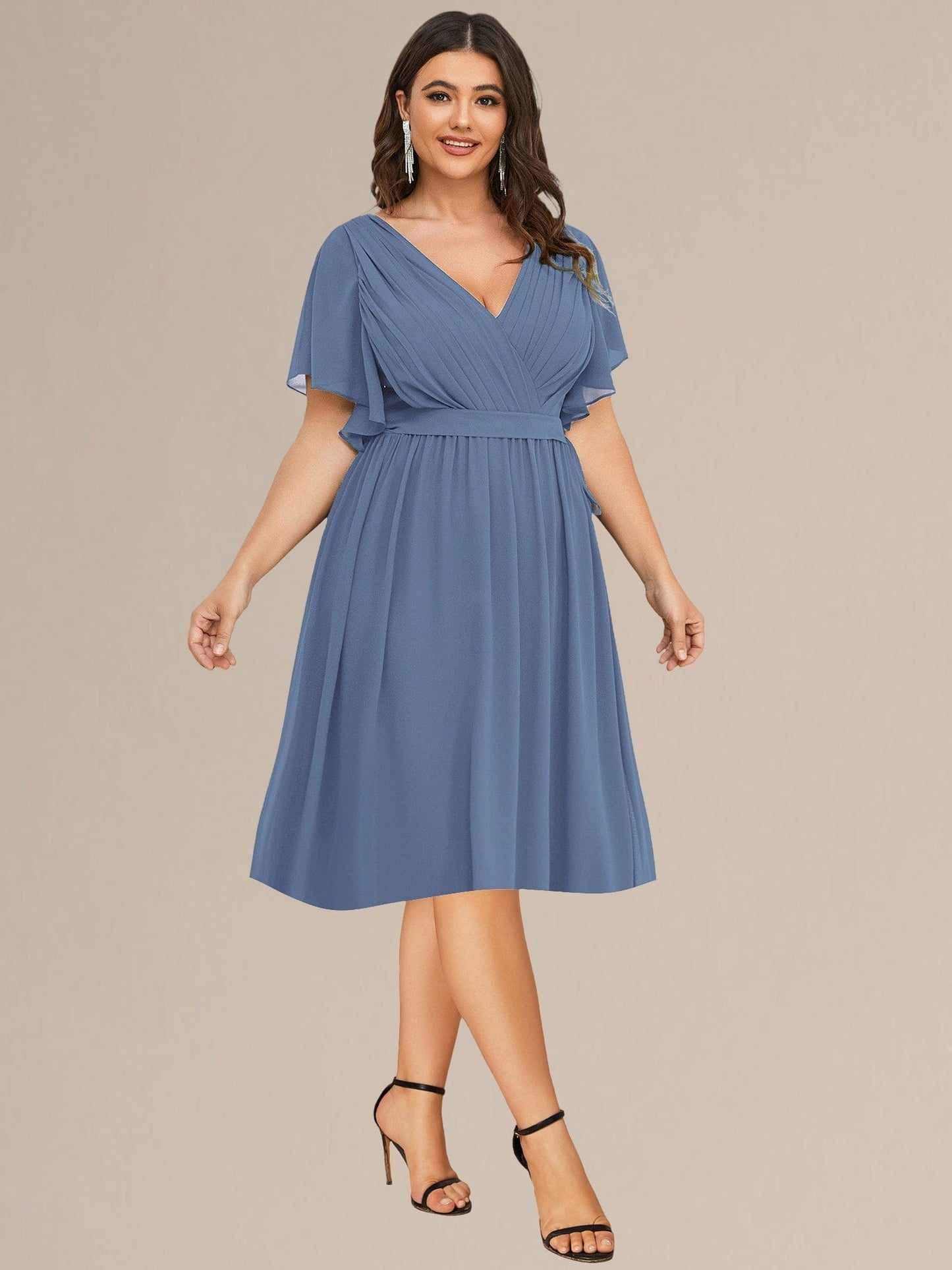 pretty HARLOW|Plus Size Tie-Waist Bridesmaid Dress
