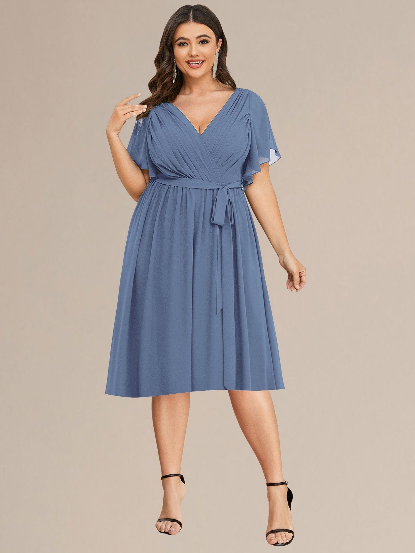pretty HARLOW|Plus Size Tie-Waist Bridesmaid Dress
