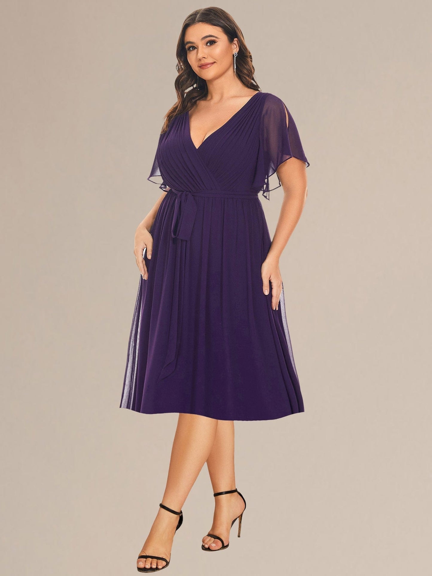 pretty HARLOW|Plus Size Tie-Waist Bridesmaid Dress