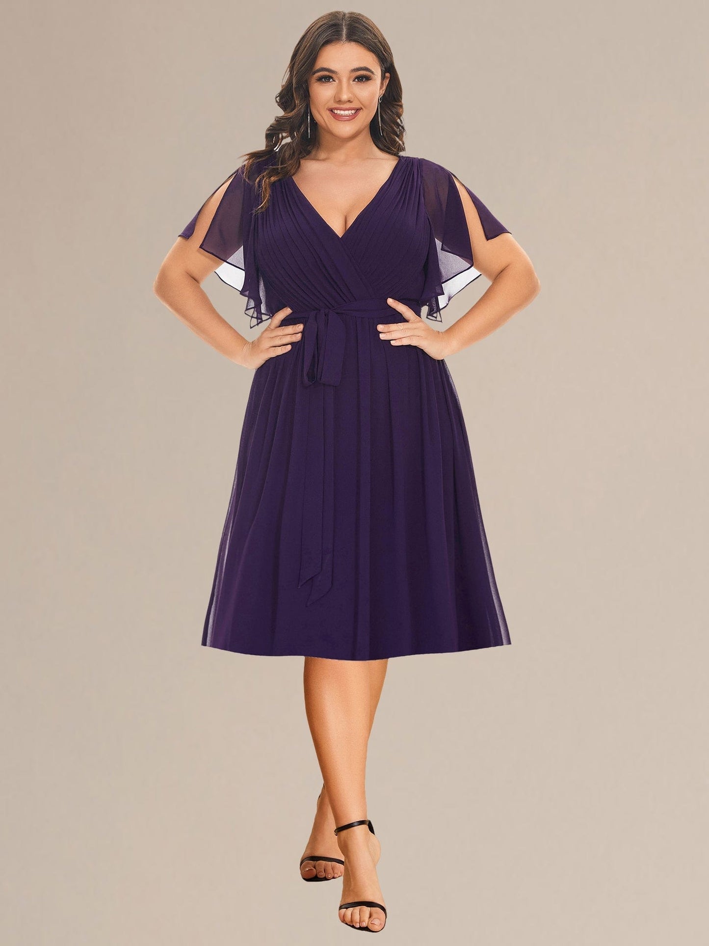 pretty HARLOW|Plus Size Tie-Waist Bridesmaid Dress